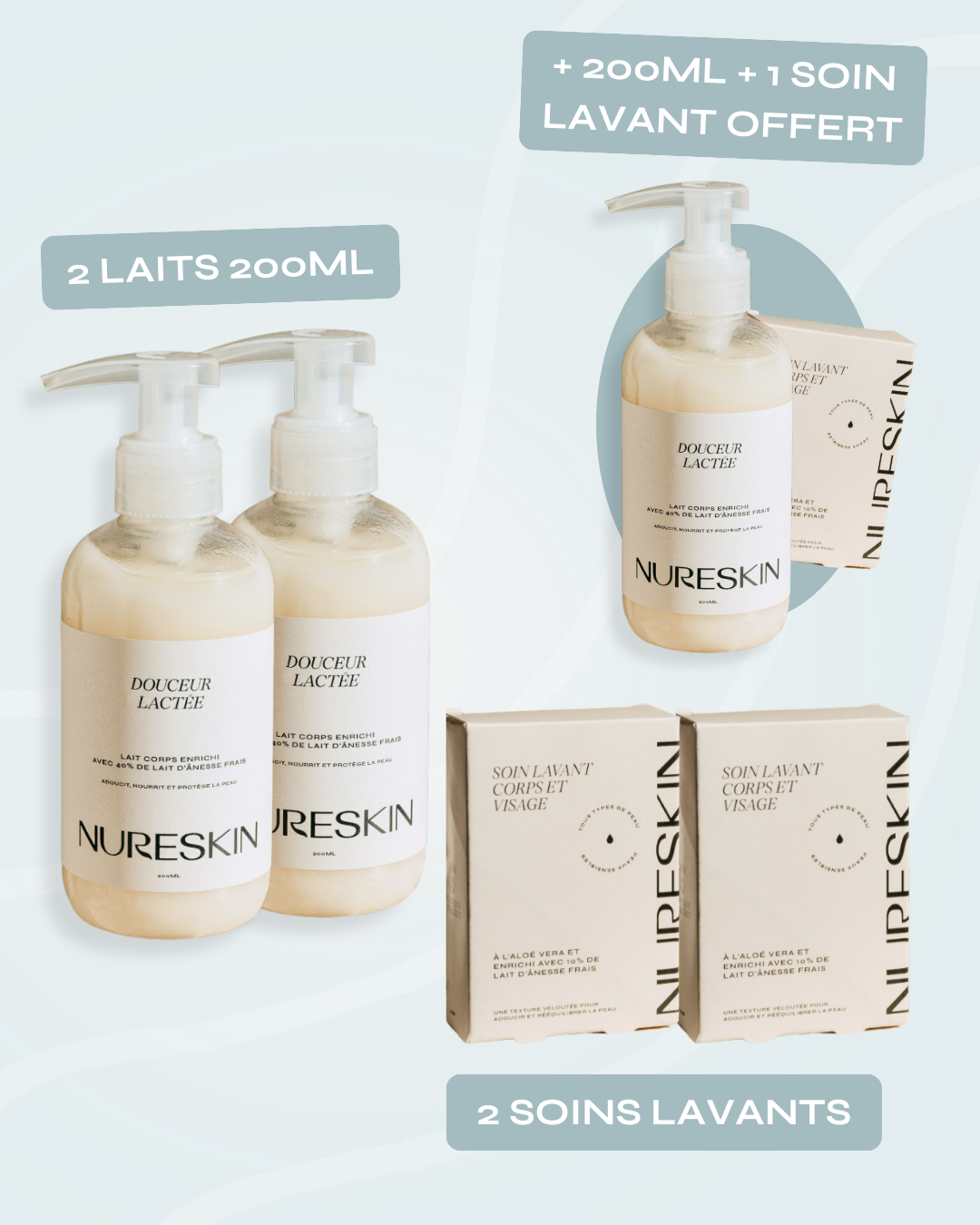 Black Friday 25⎜3 soins lavants (1 Offert) + 3 Laits hydratants 200ml (1 Offert)